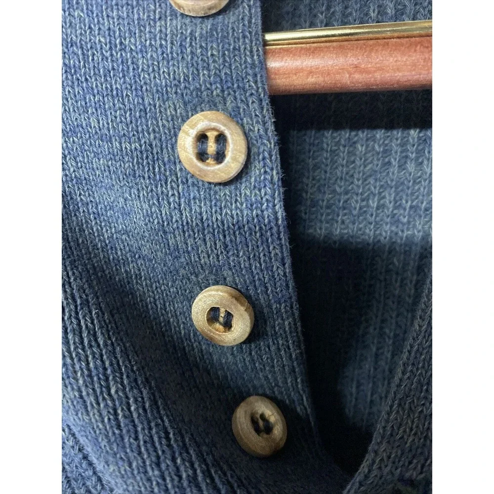 Vtg Cabelas Sidney, NE Mens L Large Blue Gray‎ Green Rag Knit Pullover Sweater